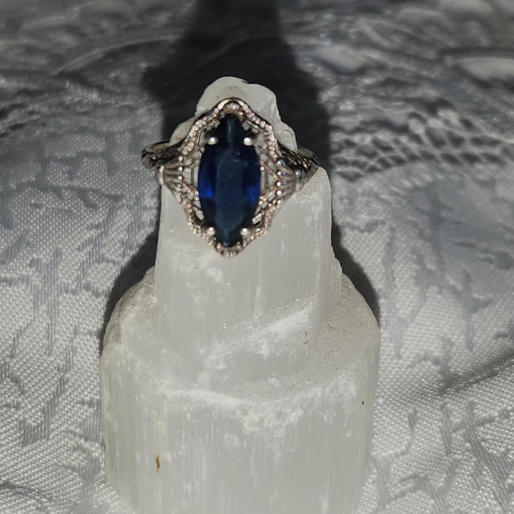 Women's 925 Victorian Sapphire Ring